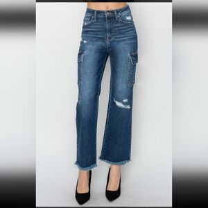 Women's Blue Distressed Jeans